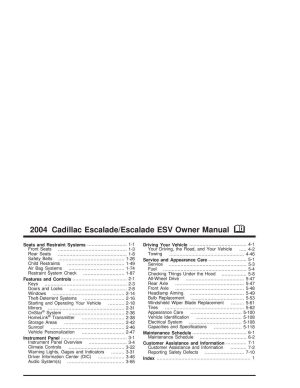 2004 Cadillac Escalade Owner's Manual