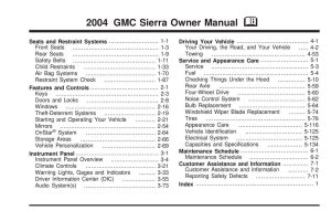 2004 GMC Sierra Owner's Manual
