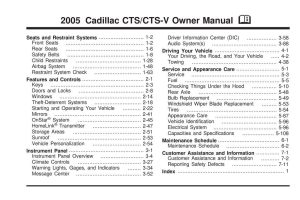 2005 Cadillac Cts Owner's Manual