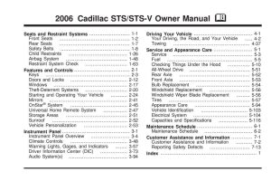 2006 Cadillac Sts Owner's Manual