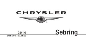 2007 Chrysler Sebring Owner's Manual
