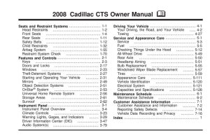 2008 Cadillac Cts Owner's Manual