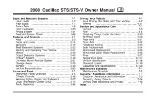 2008 Cadillac Sts Owner's Manual