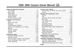 2008 GMC Canyon Owner's Manual