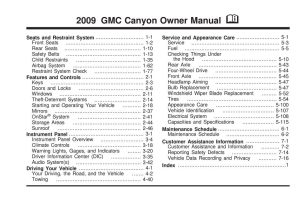 2009 GMC Canyon Owner's Manual