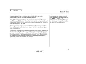 2009 Honda CrV Owner's Manual