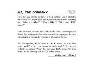 2010 KIA Sorento Owner's Manual