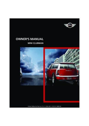 2010 Mini Clubman Owner's Manual