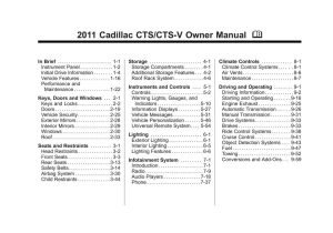 2011 Cadillac Cts Owner's Manual