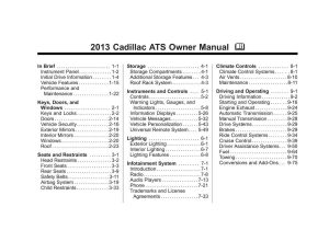 2013 Cadillac Ats Owner's Manual