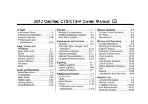 2013 Cadillac Cts Owner's Manual