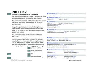 2013 Honda CrV Owner's Manual