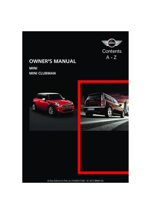 2013 Mini Cooper Owner's Manual