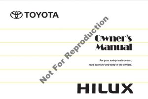 2013 Toyota Hilux Owner's Manual