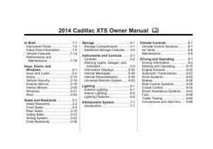 2014 Cadillac Xts Owner's Manual