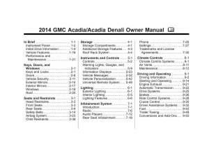 2014 GMC Acadia Owner's Manual