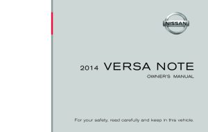 2012-2020 Nissan Versa Note Owner's Manual