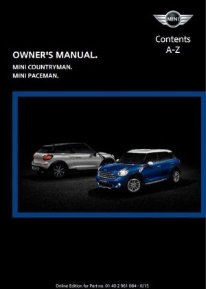2015 Mini Paceman Owner's Manual