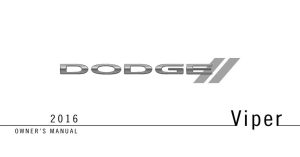 2016 Dodge Viper Owner's Manual