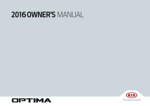 2016 Kia Optima Owner's Manual