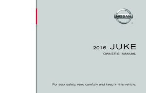 2016 Nissan Juke Owner's Manual