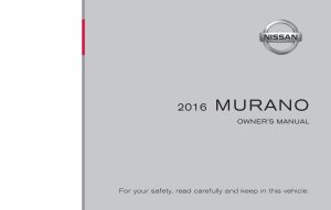 2016 Nissan Murano Owner's Manual