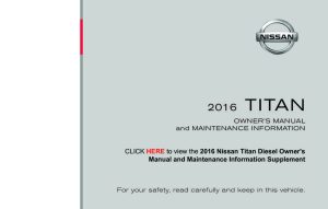 2016 Nissan Titan Owner's Manual