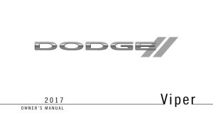 2017 Dodge Viper Owner's Manual