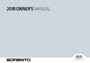 2018 Kia Sorento Owner's Manual
