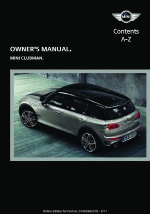 2018 Mini Clubman Owner's Manual
