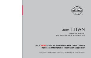 2019 Nissan Titan Owner's Manual