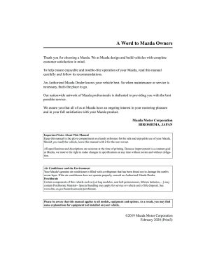 2020 Mazda 3 Owner's Manual