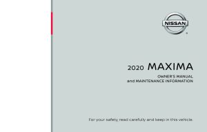 2020 Nissan Maxima Owner's Manual
