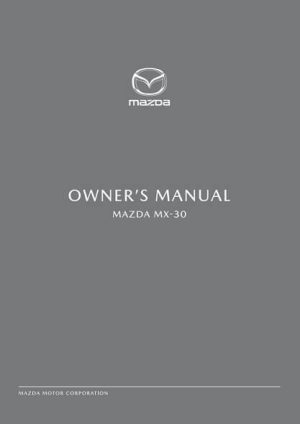 2021 Mazda MX-30 Owner's Manual