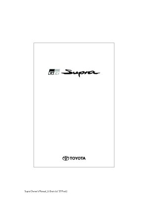 2022 Toyota Supra Owner's Manual