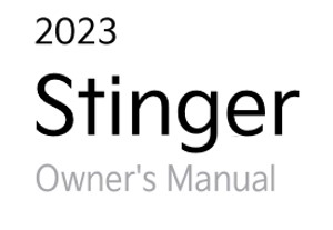 2023 Kia Stinger Owner's Manual