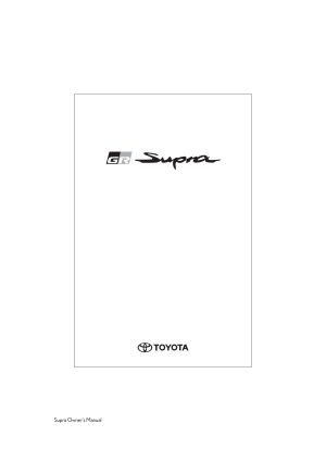 2023 Toyota Supra Owner's Manual